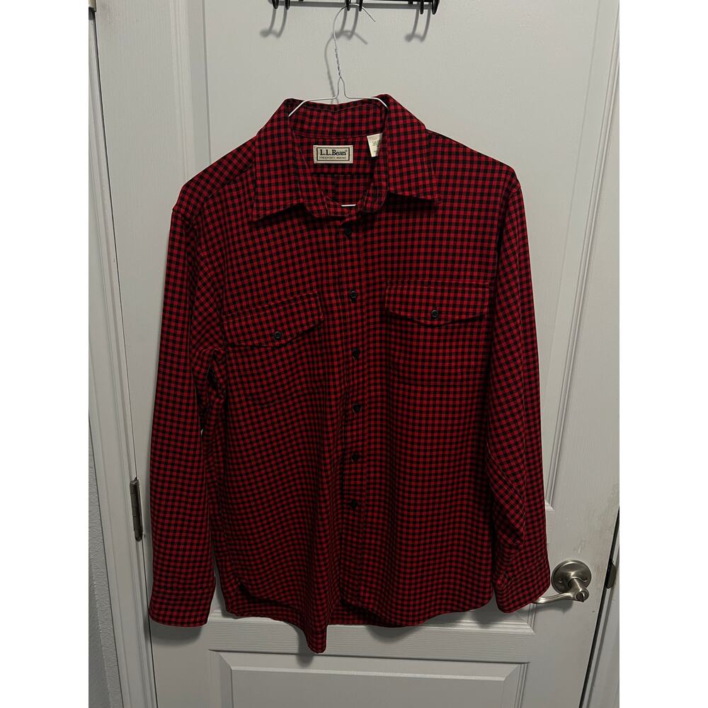 L. L. Bean  red heavy long sleeve mens shirt size large
